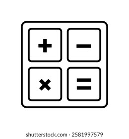 mathematical icon Flat vector set outline