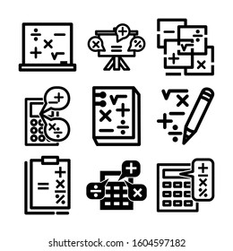 mathematical icon isolated sign symbol vector illustration - Collection of high quality black style vector icons
