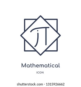 mathematical icon from signs outline collection. Thin line mathematical icon isolated on white background.