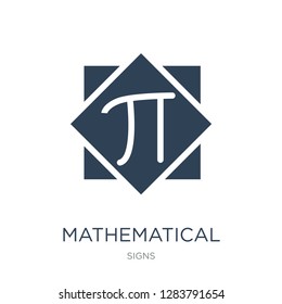 mathematical icon vector on white background, mathematical trendy filled icons from Signs collection, mathematical vector illustration