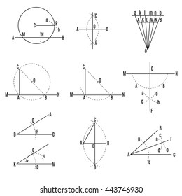 mathematical illustration. Geometric drawing set