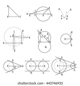 mathematical illustration. Geometric drawing set