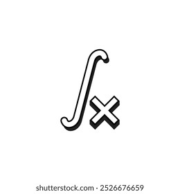 mathematical intergal symbol icon vector template illustration logo design