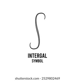 mathematical intergal symbol icon vector template illustration logo design