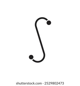 mathematical intergal symbol icon vector template illustration logo design