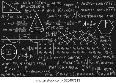 Mathematical isolated formula set. Vector EPS10