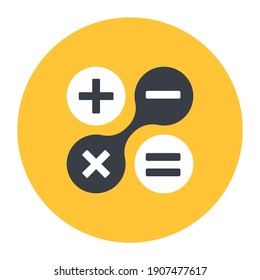 
Mathematical keys, calculation flat icon