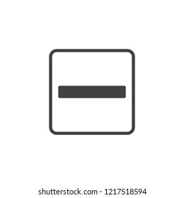Mathematical Minus vector icon. filled flat sign for mobile concept and web design. Remove button solid icon. Symbol, logo illustration. Pixel perfect vector graphics