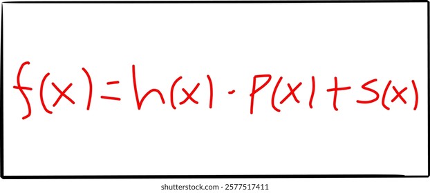 mathematical multiterm division formula, in Doodle style