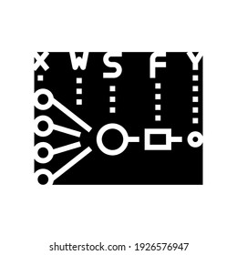 mathematical neural network model glyph icon vector. mathematical neural network model sign. isolated contour symbol black illustration