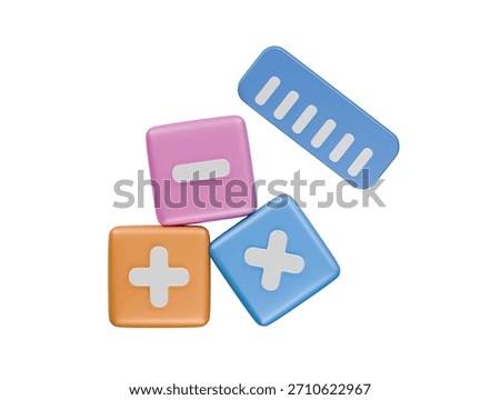 mathematical operation icon 3d illustration render