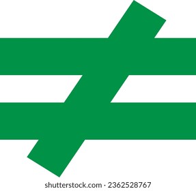 Funcionamiento matemático o no símbolo igual aislado en fondo blanco, vector de ilustración