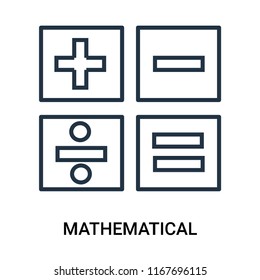 Mathematical operations icon vector isolated on white background, Mathematical operations transparent sign , outline linear symbol or line shape