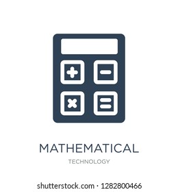 mathematical operations icon vector on white background, mathematical operations trendy filled icons from Technology collection, mathematical operations vector illustration
