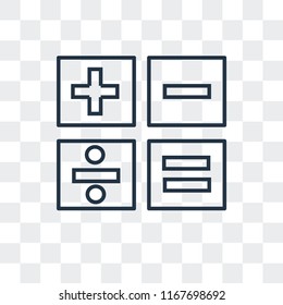 Mathematical operations vector icon isolated on transparent background, Mathematical operations logo concept
