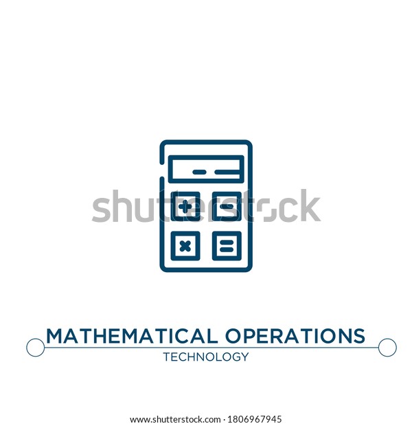 mathematical operations\
vector line icon. Simple element illustration. mathematical\
operations outline icon from technology concept. Can be used for\
web and mobile\

