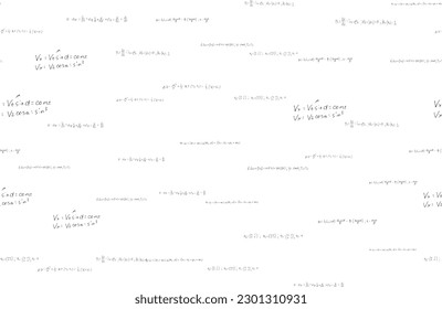 mathematische, physische, algebraische Formeln und Ausdrücke. Der wissenschaftliche, Vektorhintergrund ist handgezeichnet auf einem weißen Brett.