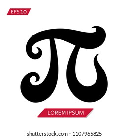 Mathematical Pi Vector Icon Symbol