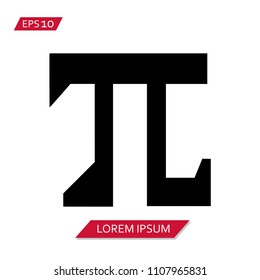 mathematical pi vector icon symbol