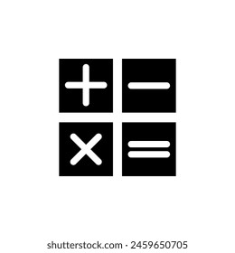 Mathematical Plus, Minus, Multiplication, Division flat vector icon. Simple solid symbol isolated on white background. Mathematical Plus, Minus sign design template for web and mobile UI element