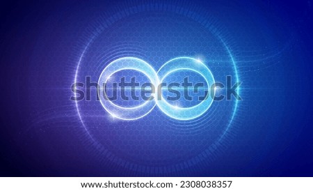 Mathematical Potential Infinity Symbol Futuristic Hologram Neon Glow Translucent Backdrop Background Illustration