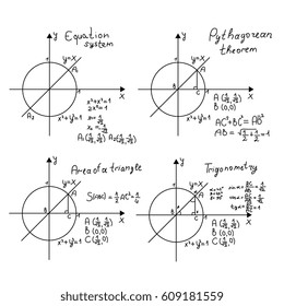 Mathematical problem examples as vector illustration