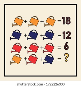 mathematical puzzle for children and adults, educational rebus