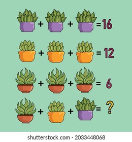 Mathematische Rätsel. Zähl Zahlen. Mathematisches Rätsel für den Geist. Fass dich mit Zahlen an. pädagogisches Mathespiel. Vektorgrafik.