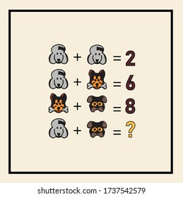Mathematical puzzles. rebus for children and adults. count numbers. Mathematic riddle for the mind. Riddle with numbers. Vector