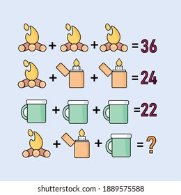 Mathematical puzzles. rebus for children and adults. count numbers. Mathematic riddle for the mind. Riddle with numbers. Vector