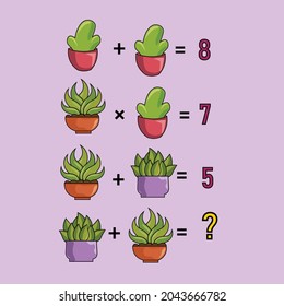 Mathematical puzzles. rebus for children and adults. count numbers. Mathematic riddle for the mind. Riddle with numbers. Vector