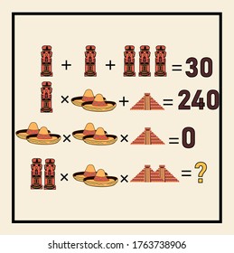 Mathematical rebus. a riddle for children. training picture