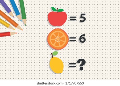 mathematical rebus. riddle for children. Vector
