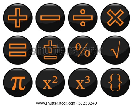 Mathematical related black icon set individually layered