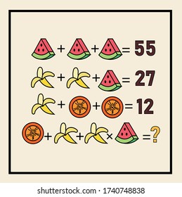 Mathematical riddle. Children funny riddle entertainment. Sheet right answer. Vector activity page and game.