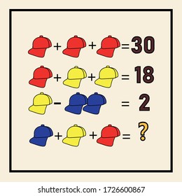 mathematical riddle, educational game for children and adults, rebus
