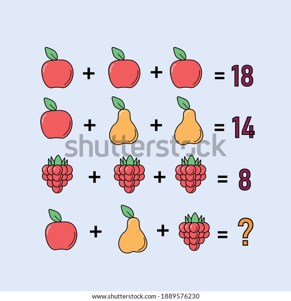 Mathematical Riddle Educational Game Children Adults Stock Vector ...