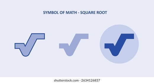 Mathematical Root Symbol (√) – Vector Illustration in Blue Theme