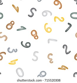 Mathematical seamless pattern background. Plasticine figures for children. Vector illustration.