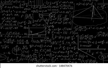 Mathematical seamless pattern. You can use any color of background - Shutterstock ID 148470476