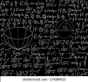 Mathematical seamless pattern. You can use any color of background