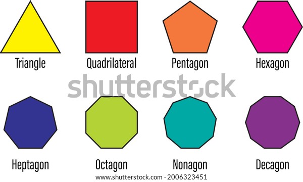 Mathematical Shapes Kids Types Polygon Stock Vector (Royalty Free ...