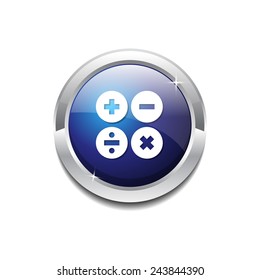 Mathematical Sign Blue Vector Icon Button