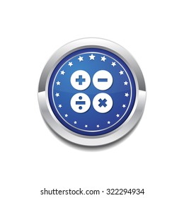 Mathematical Sign Blue Vector Icon Button