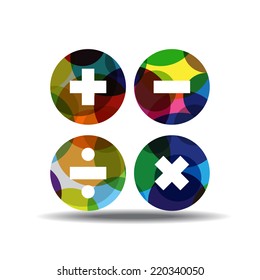 Mathematical Sign Colorful Vector Icon Design