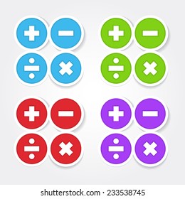 Mathematical Sign Colorful Vector Icon Design