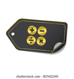Mathematical Sign golden Vector Icon Design