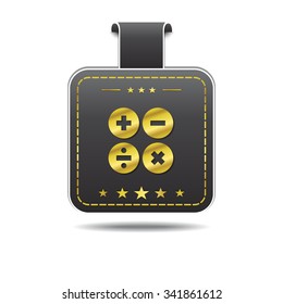 Mathematical Sign golden Vector Icon Design