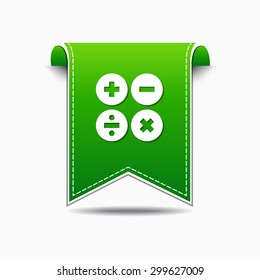 Mathematical Sign Green Vector Icon Design