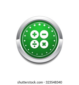 Mathematical Sign Green Vector Icon Button